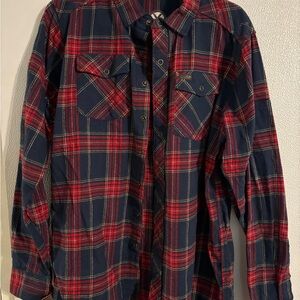 Classic Red and Blue Plaid Men's Shirt yee yee never wore snap shirt